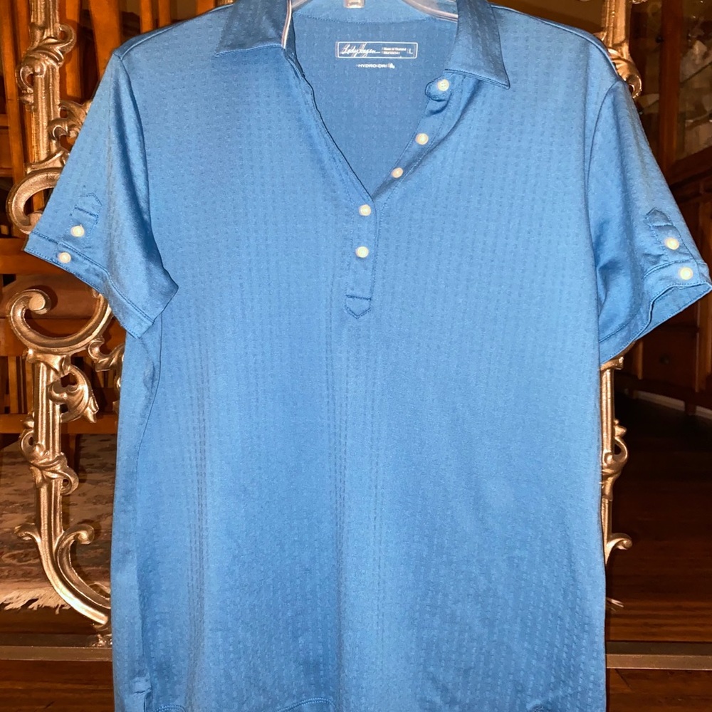 Sky blue golf polo
